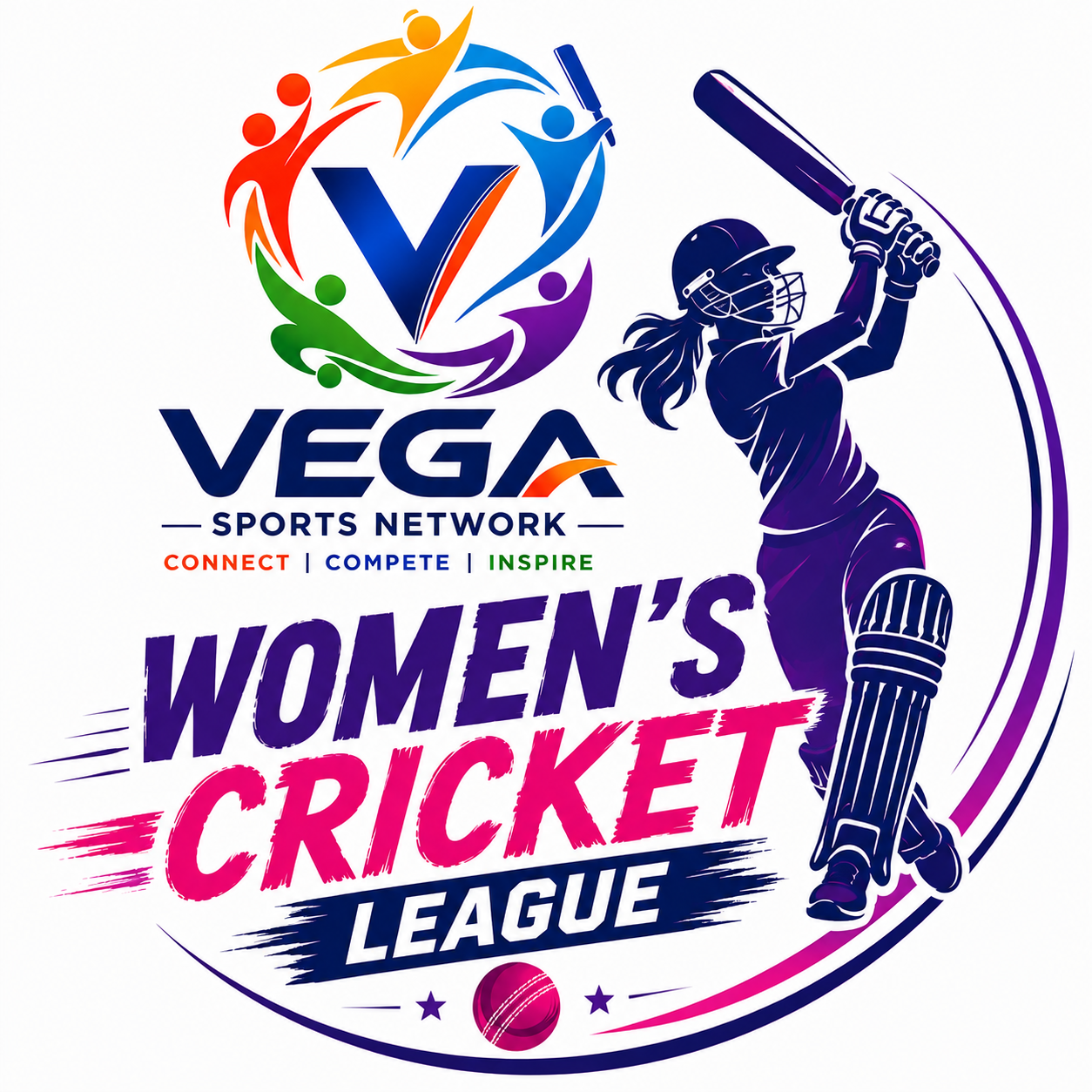 VEGA WOMEN'S CRICKET LEAGUE Logo